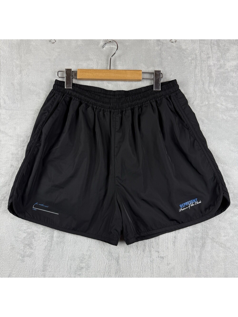 Represent Owners Club Mens M Black Running Shorts Mesh Lined Streetwear Designer